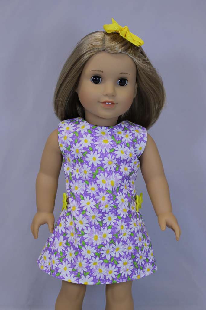 Flower Party dress in purple - Sew Cute Doll Clothes